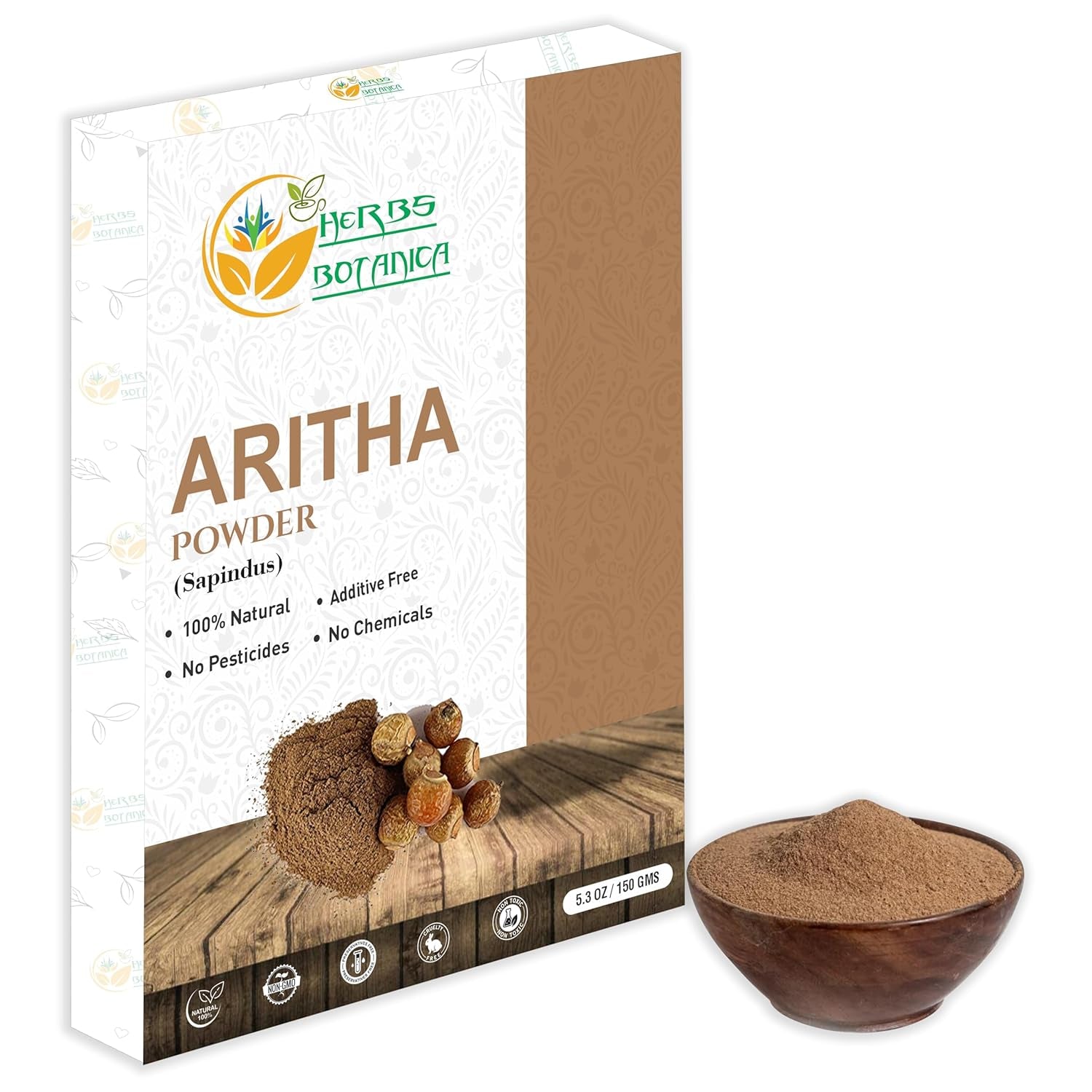 Aritha Powder 5.3 Oz | 150 Gm Pure Natural Soap Nut Powder| Natural Hair Shampoo & Conditioner | Sapindus Mukorossi | Excellent Hair Conditioner | from INDIA